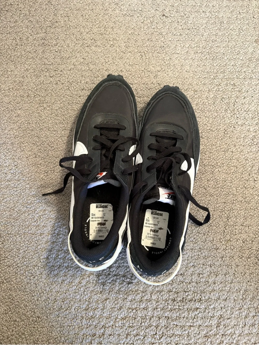 Nike Black and White Retro-Style Running Sneakers